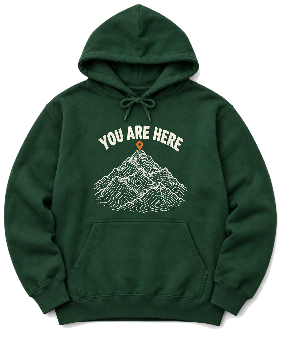 You Are Here Hoodie - Forest Green