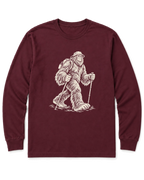 Bigfoot Day Hike Long Sleeve Shirt - Maroon