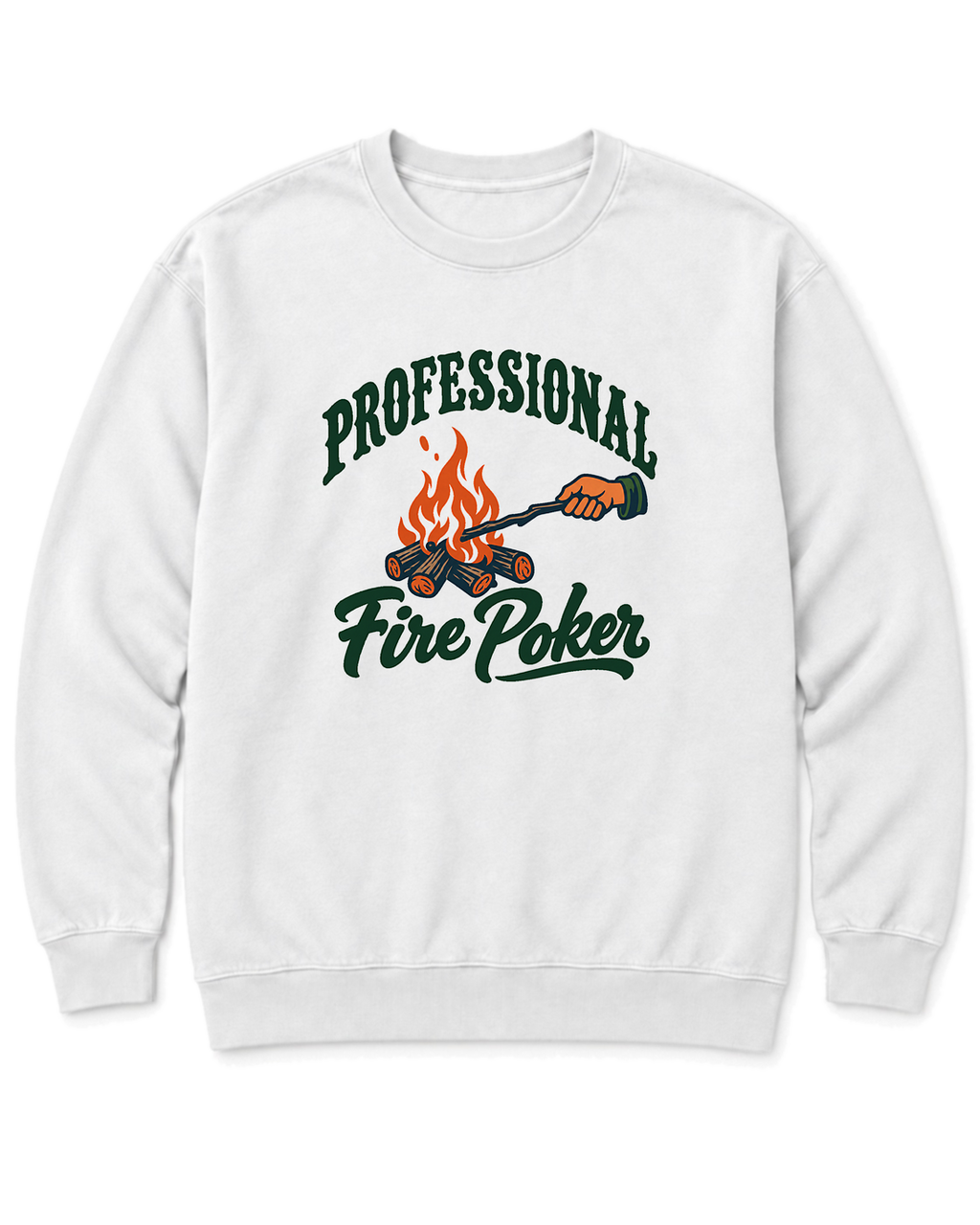 Professional Fire Poker Sweatshirt - White
