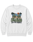 The Lake Sets the Schedule Sweatshirt - White