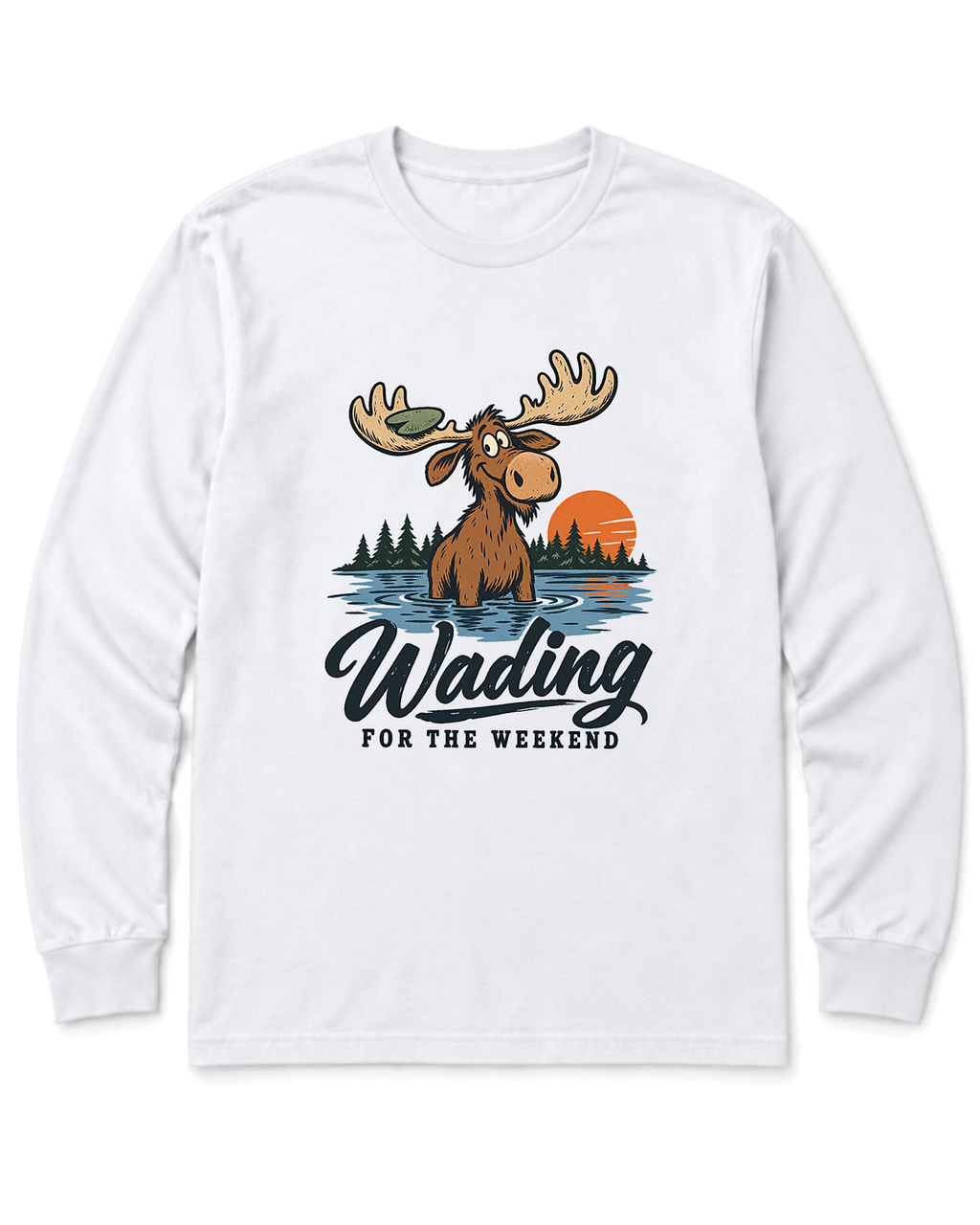 Wading for the Weekend Long Sleeve Shirt - White