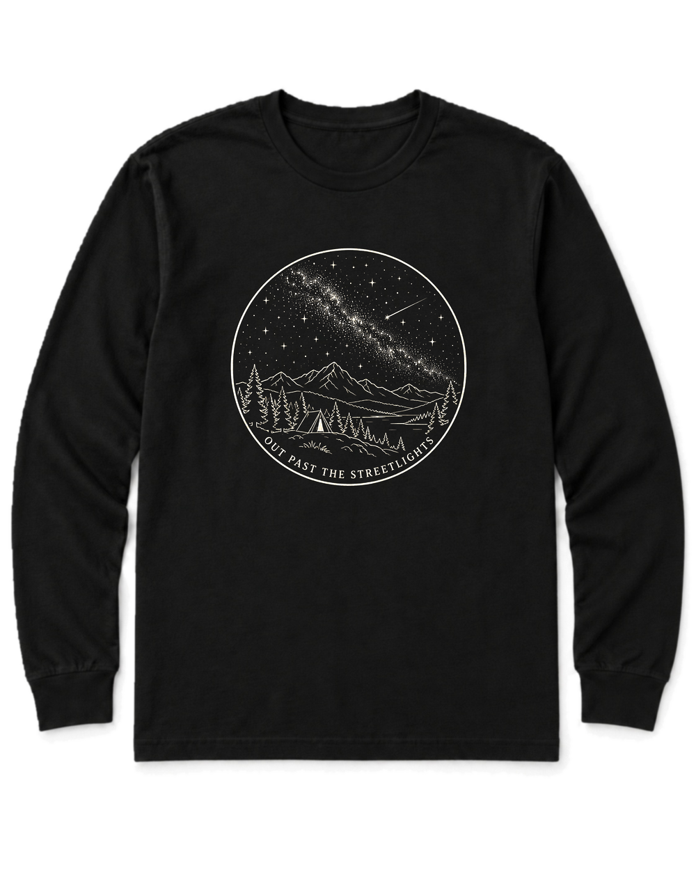 Out Past the Streetlights Long Sleeve Shirt - Black