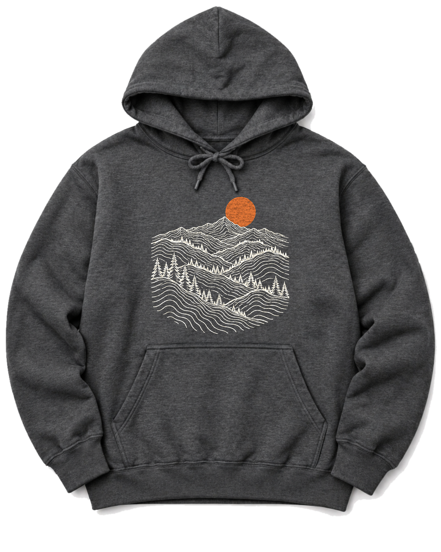 Pine Ridge Moon Hoodie - Dark Heather