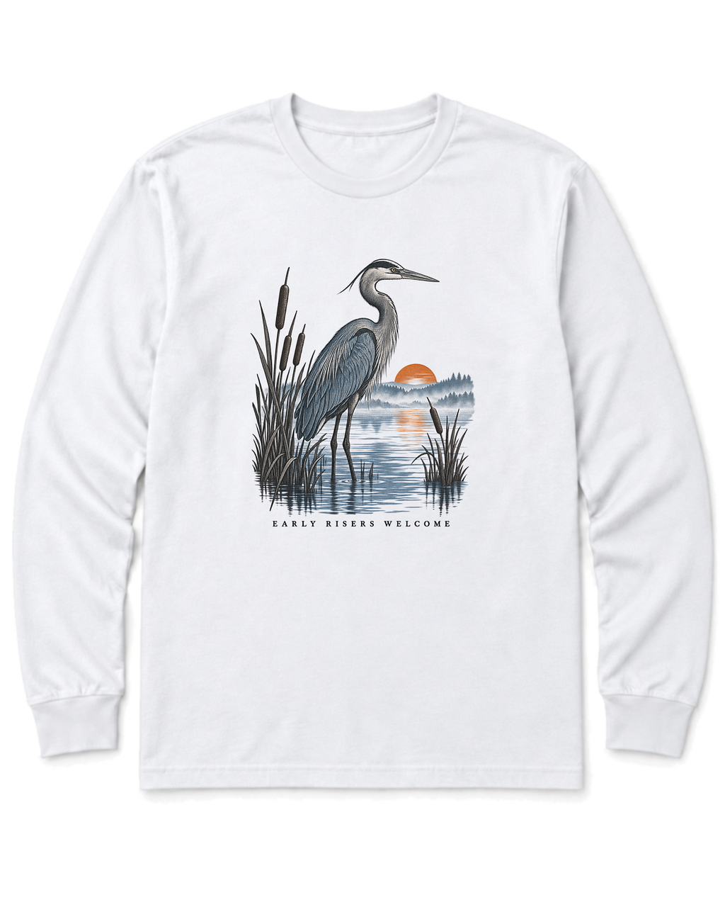 Early Risers Welcome Long Sleeve Shirt - White