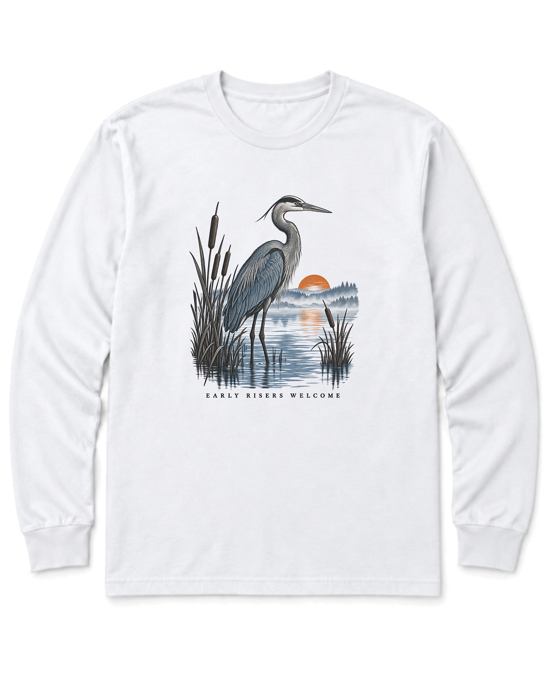 Early Risers Welcome Long Sleeve Shirt - White