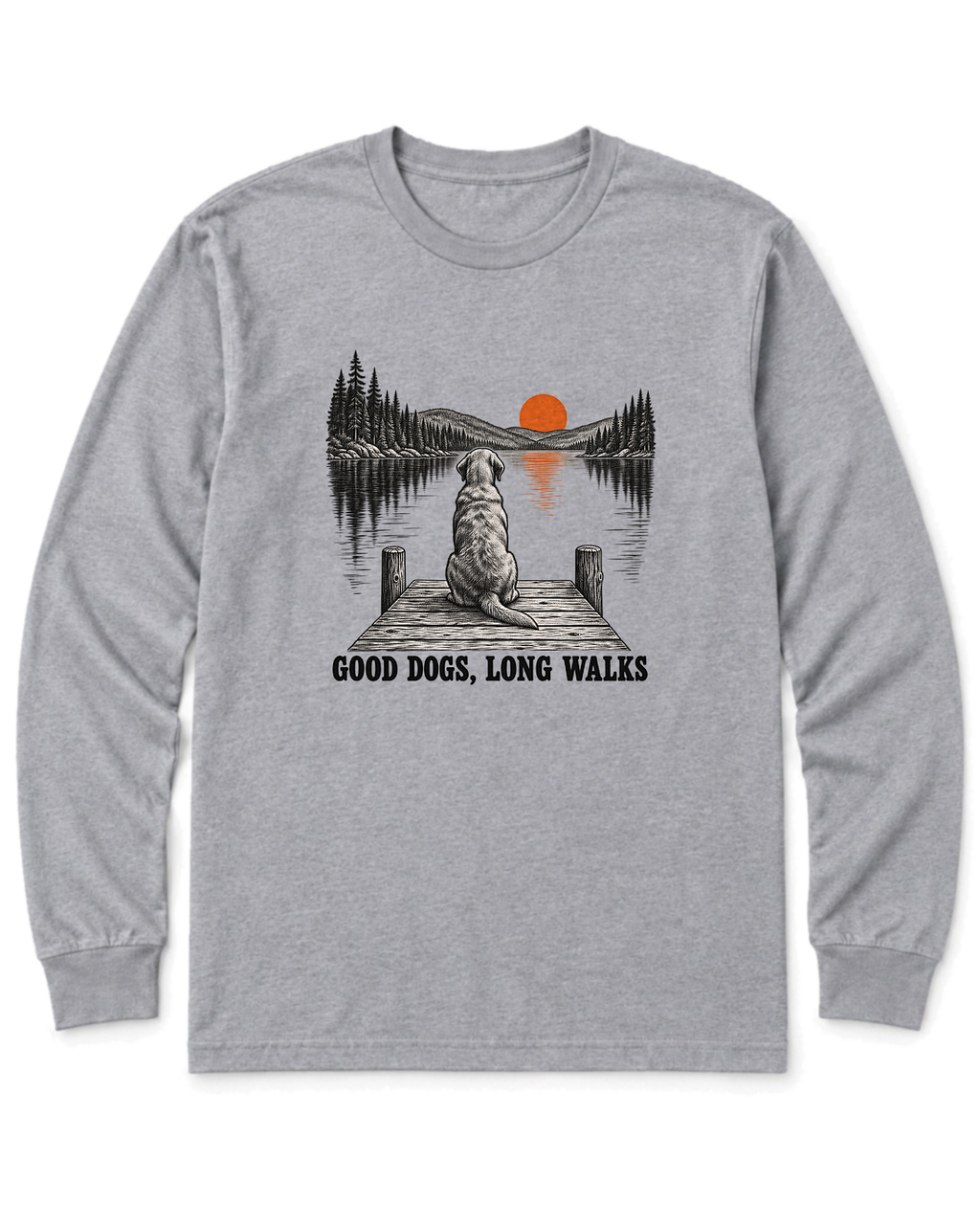 Good Dogs, Long Walks Long Sleeve Shirt - Sport Grey