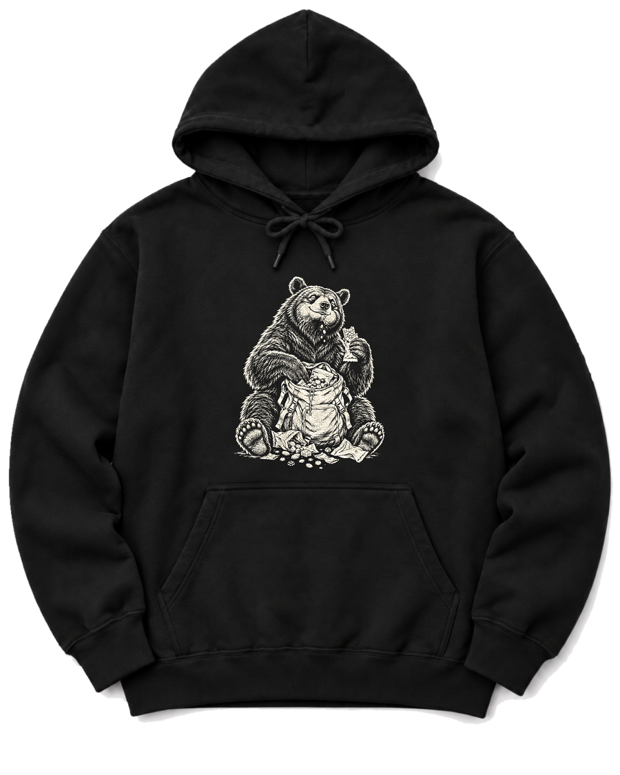 Snack Thief Bear Hoodie - Black
