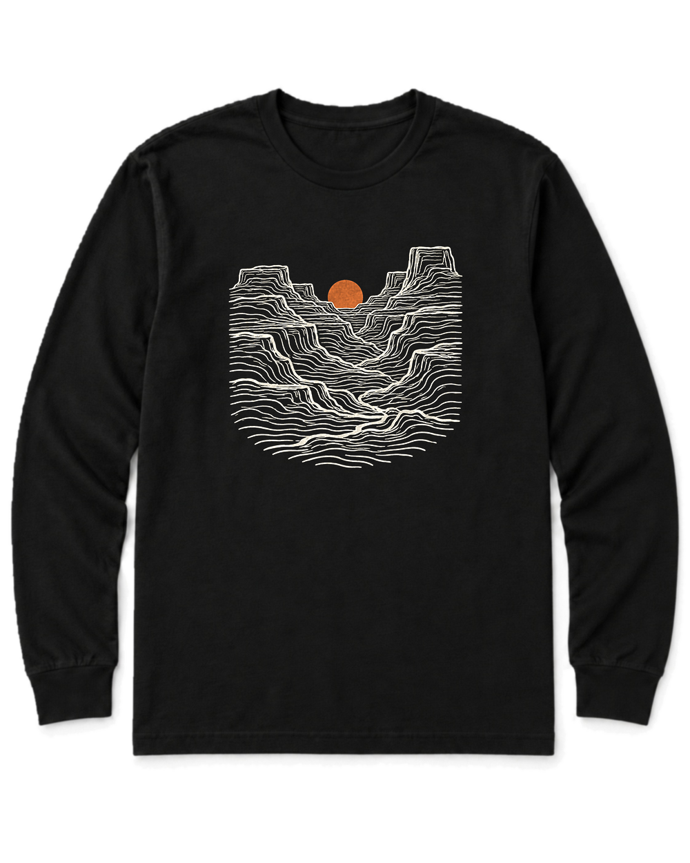 Canyon Sunset Long Sleeve Shirt - Black