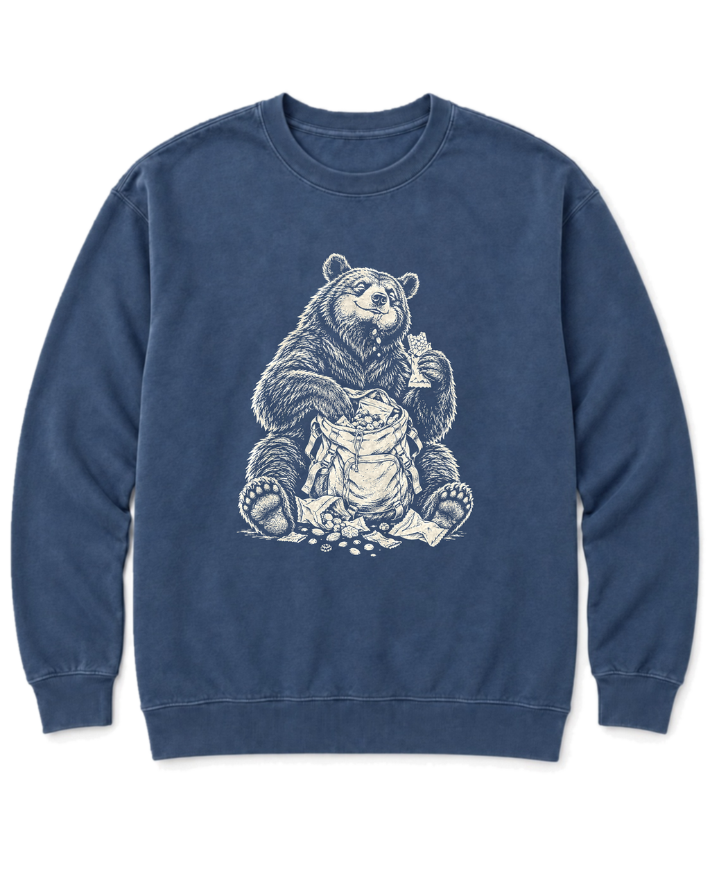 Snack Thief Bear Sweatshirt - Denim