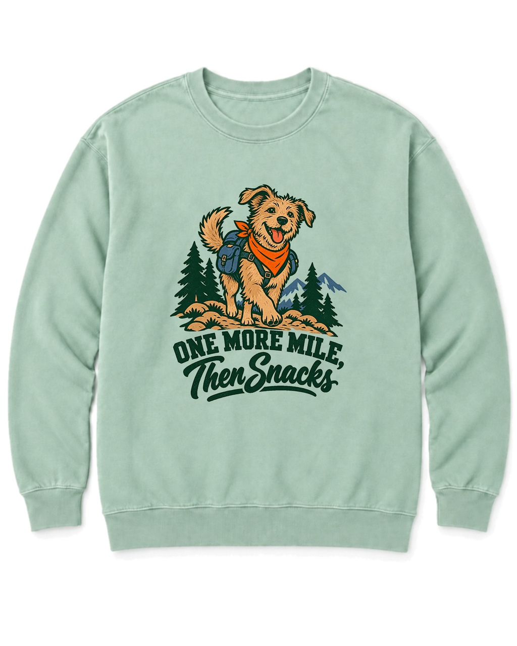 One More Mile, Then Snacks Sweatshirt - Chalky Mint