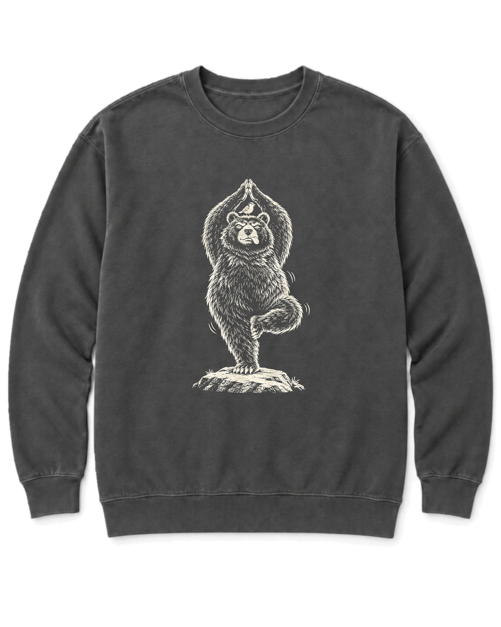 Tree Pose Bear Sweatshirt - Pepper