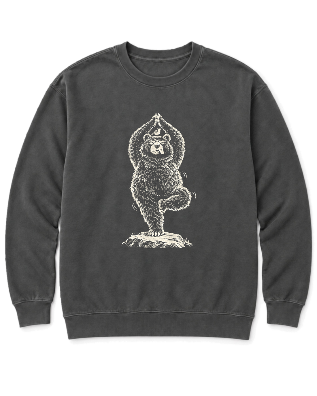 Tree Pose Bear Sweatshirt - Pepper