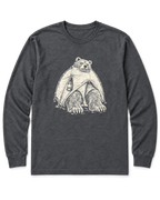 Bear in a Tiny Tent Long Sleeve Shirt - Dark Heather