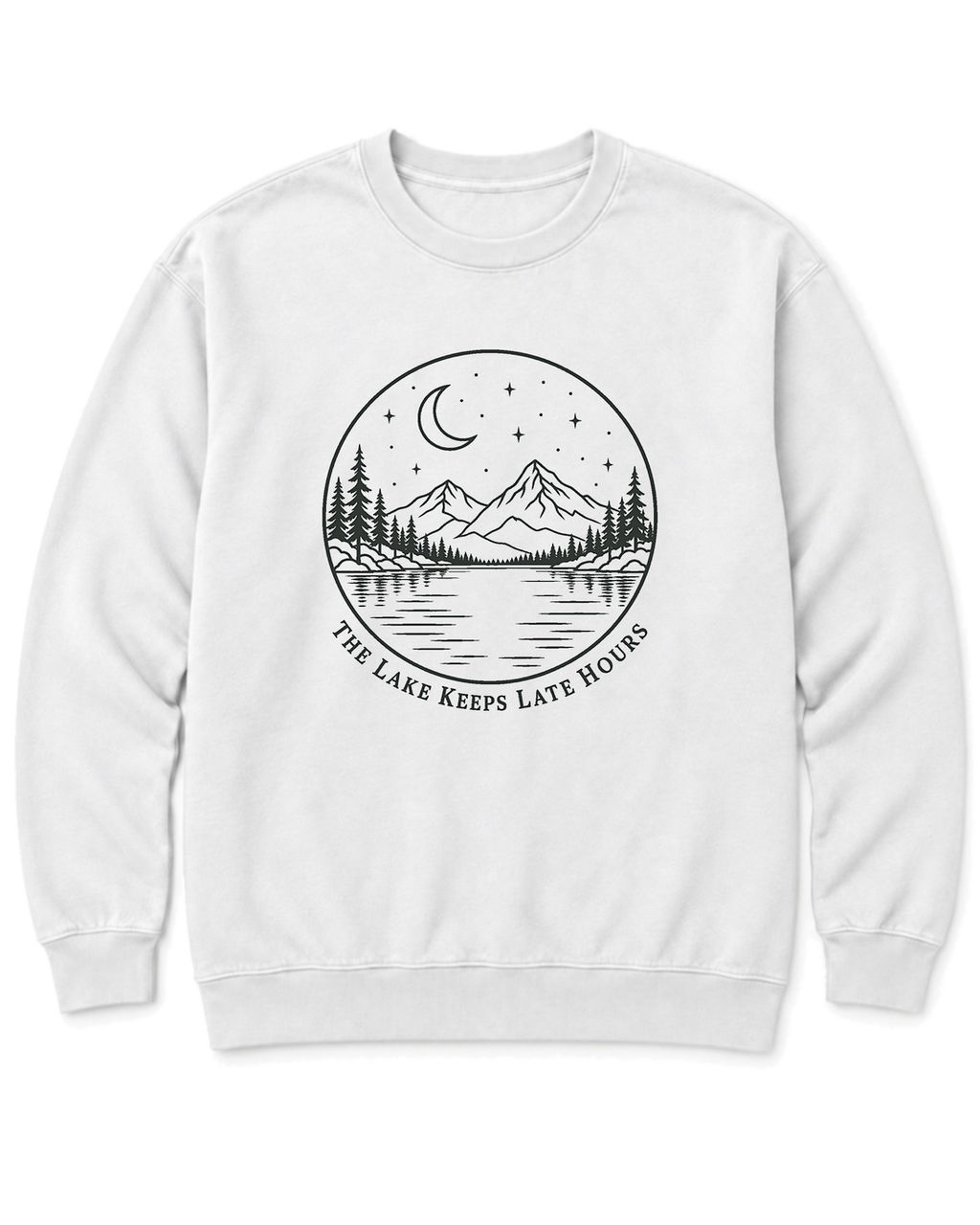 The Lake Keeps Late Hours Sweatshirt - White