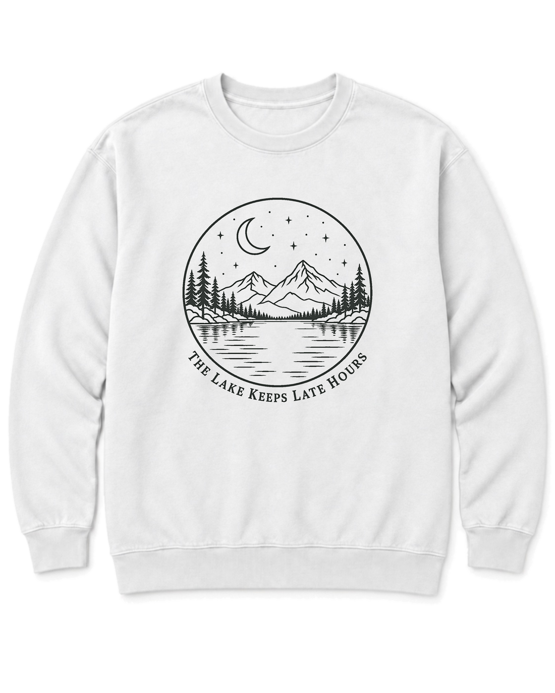 The Lake Keeps Late Hours Sweatshirt - White