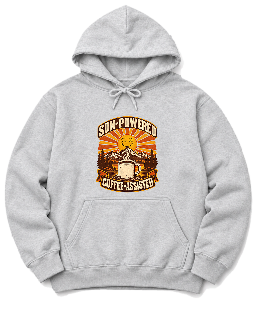 Sun-Powered, Coffee-Assisted Hoodie - Ash