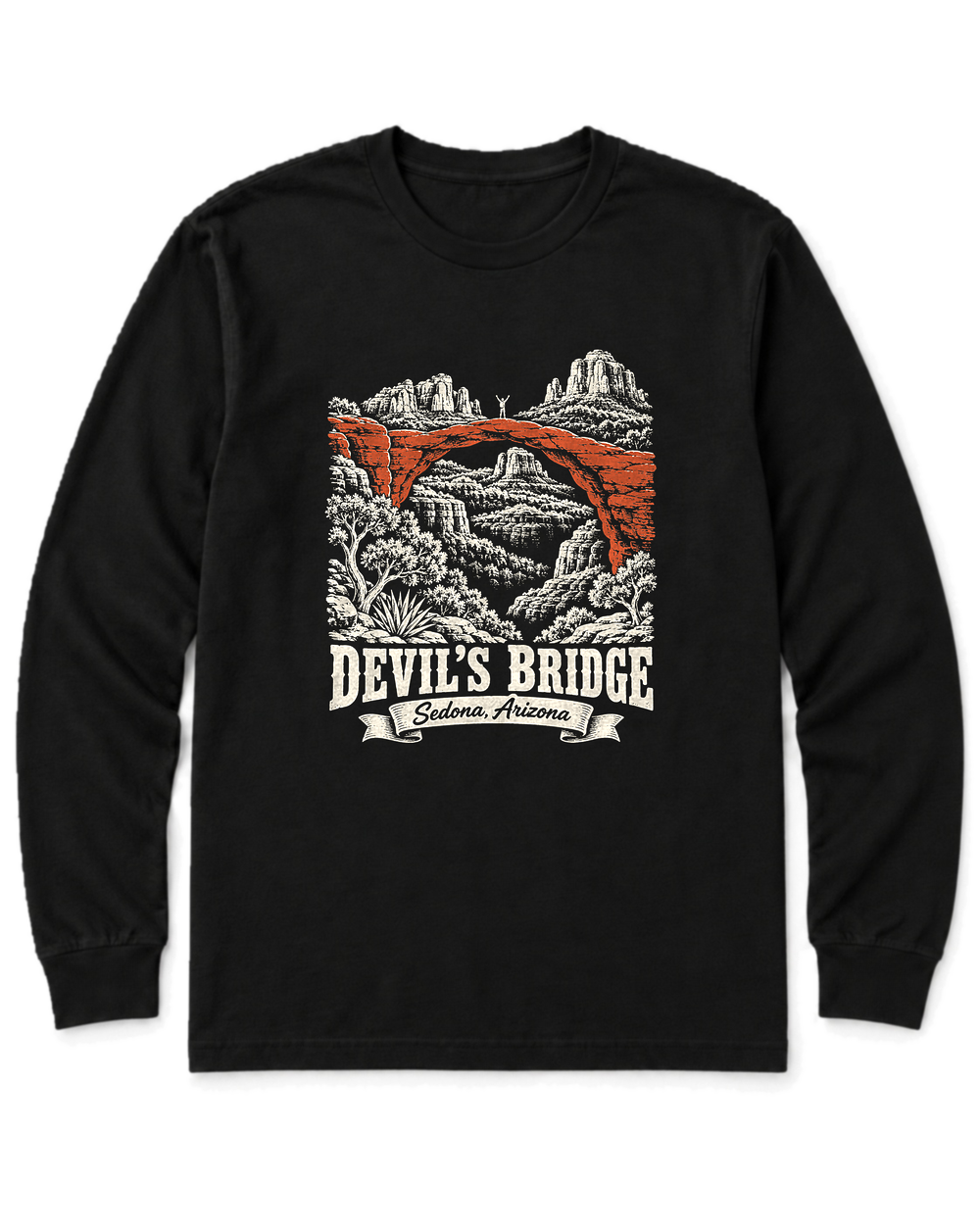 Devil's Bridge Long Sleeve Shirt - Black