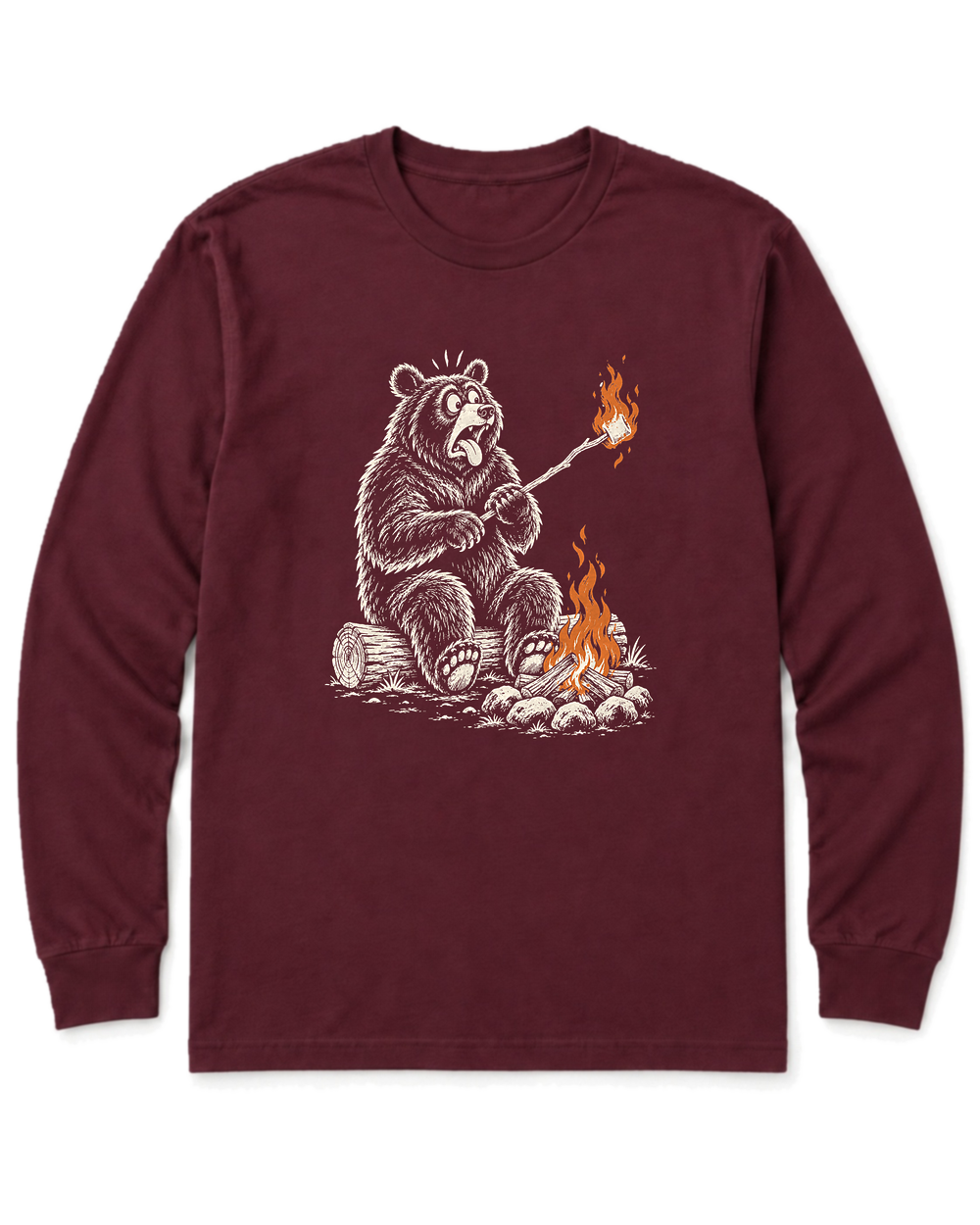 Marshmallow Meltdown Long Sleeve Shirt - Maroon