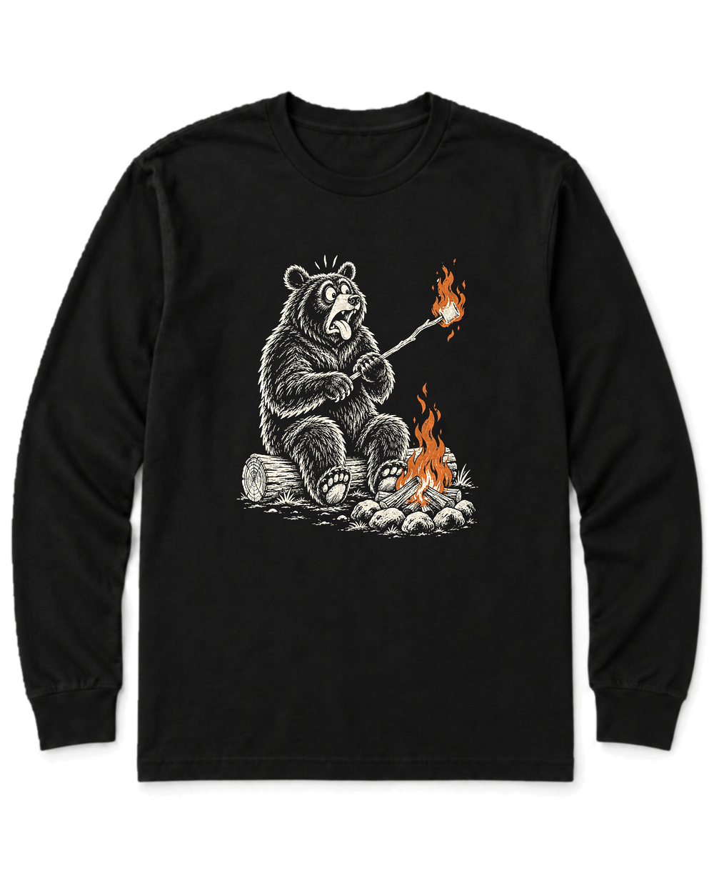 Marshmallow Meltdown Long Sleeve Shirt - Black