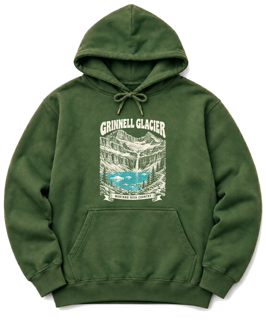 Grinnell Glacier Hoodie - Military Green
