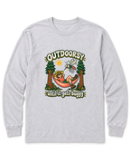 Outdoorsy Until It Gets Buggy Long Sleeve Shirt - Ash