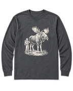 Moose Right of Way Long Sleeve Shirt - Dark Heather