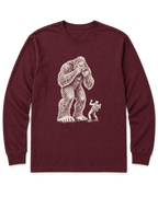 Bigfoot Photographer Long Sleeve Shirt - Maroon