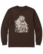 Not a Morning Bear Long Sleeve Shirt - Dark Chocolate