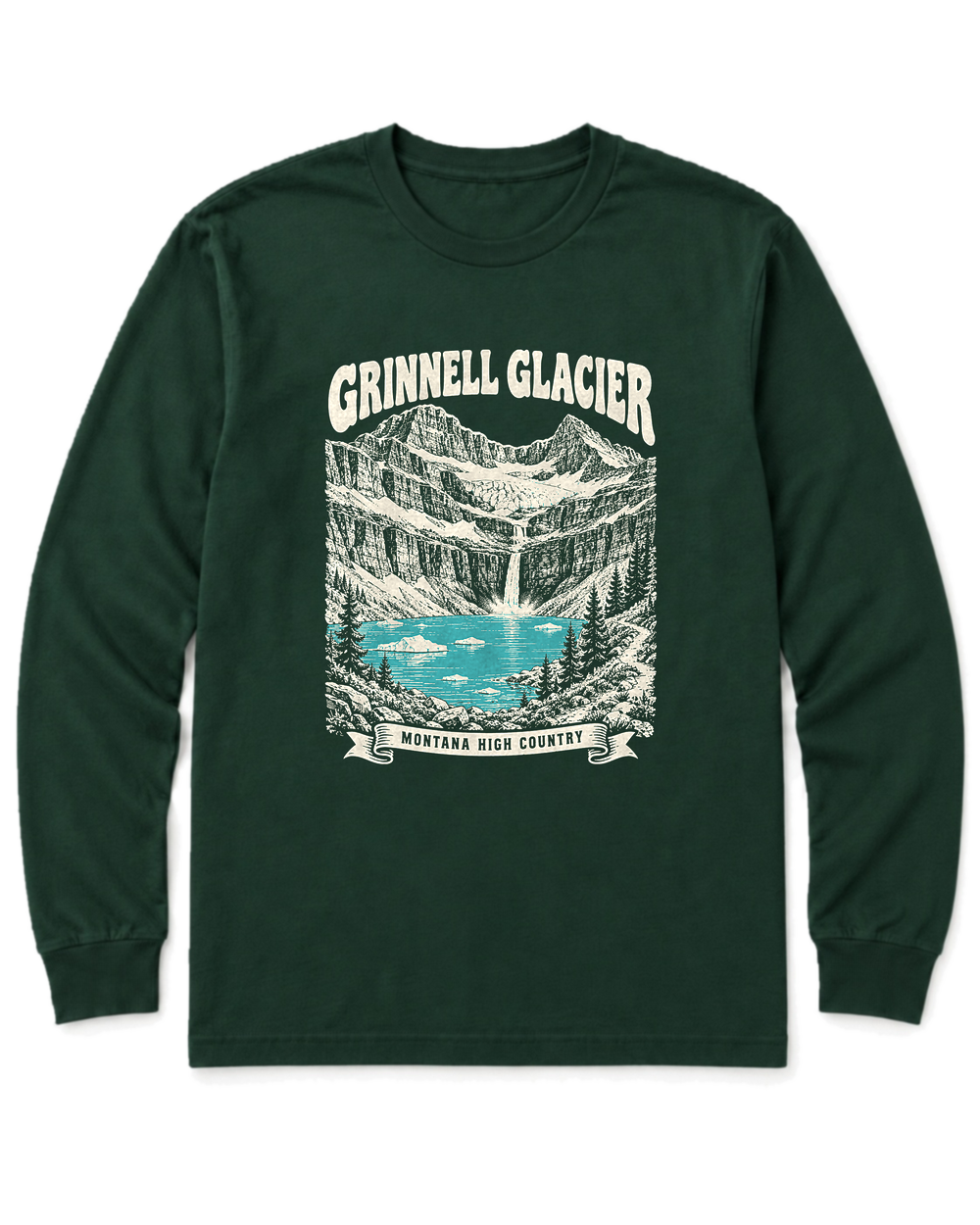 Grinnell Glacier Long Sleeve Shirt - Forest Green