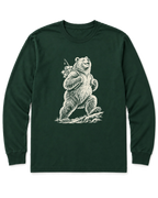 Tiny Backpack Grizzly Long Sleeve Shirt - Forest Green