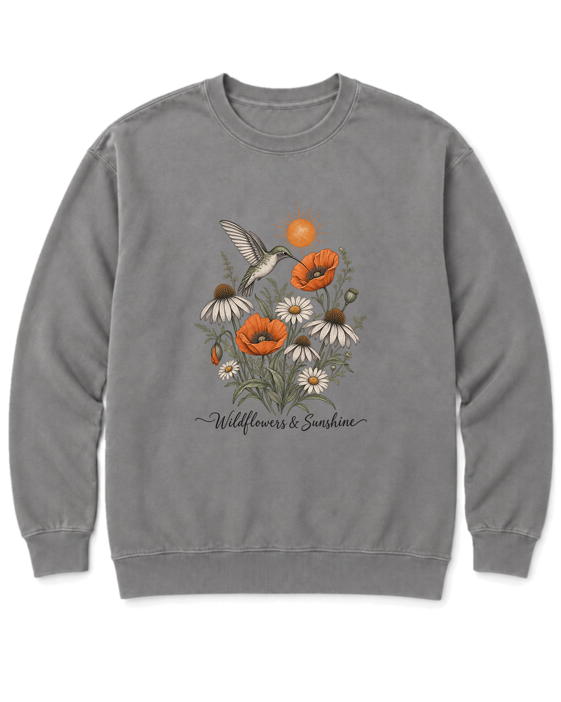 Wildflowers & Sunshine Sweatshirt - Grey