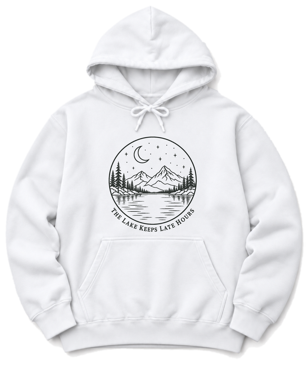 The Lake Keeps Late Hours Hoodie - White