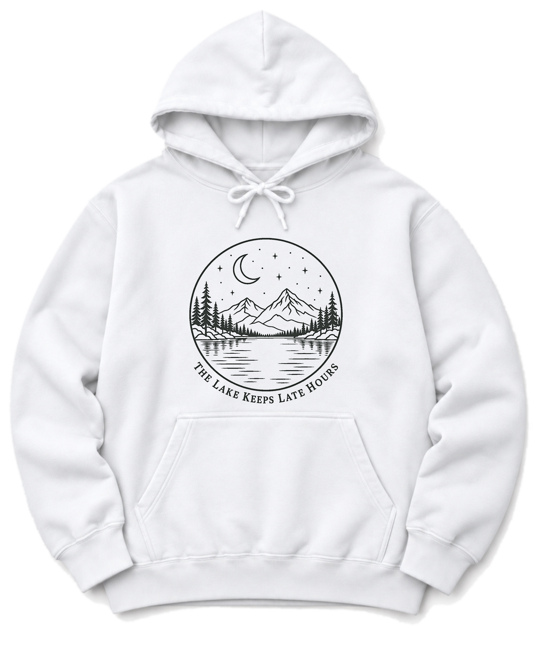 The Lake Keeps Late Hours Hoodie - White