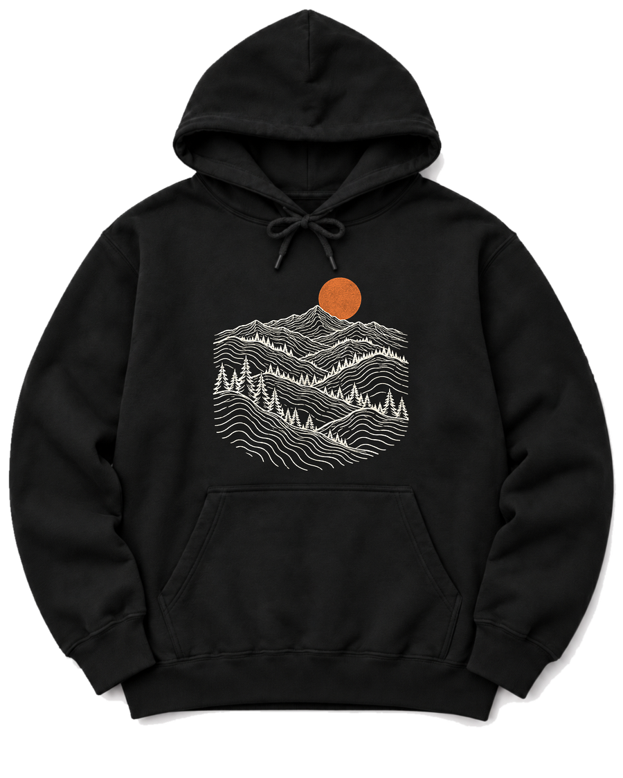 Pine Ridge Moon Hoodie - Black