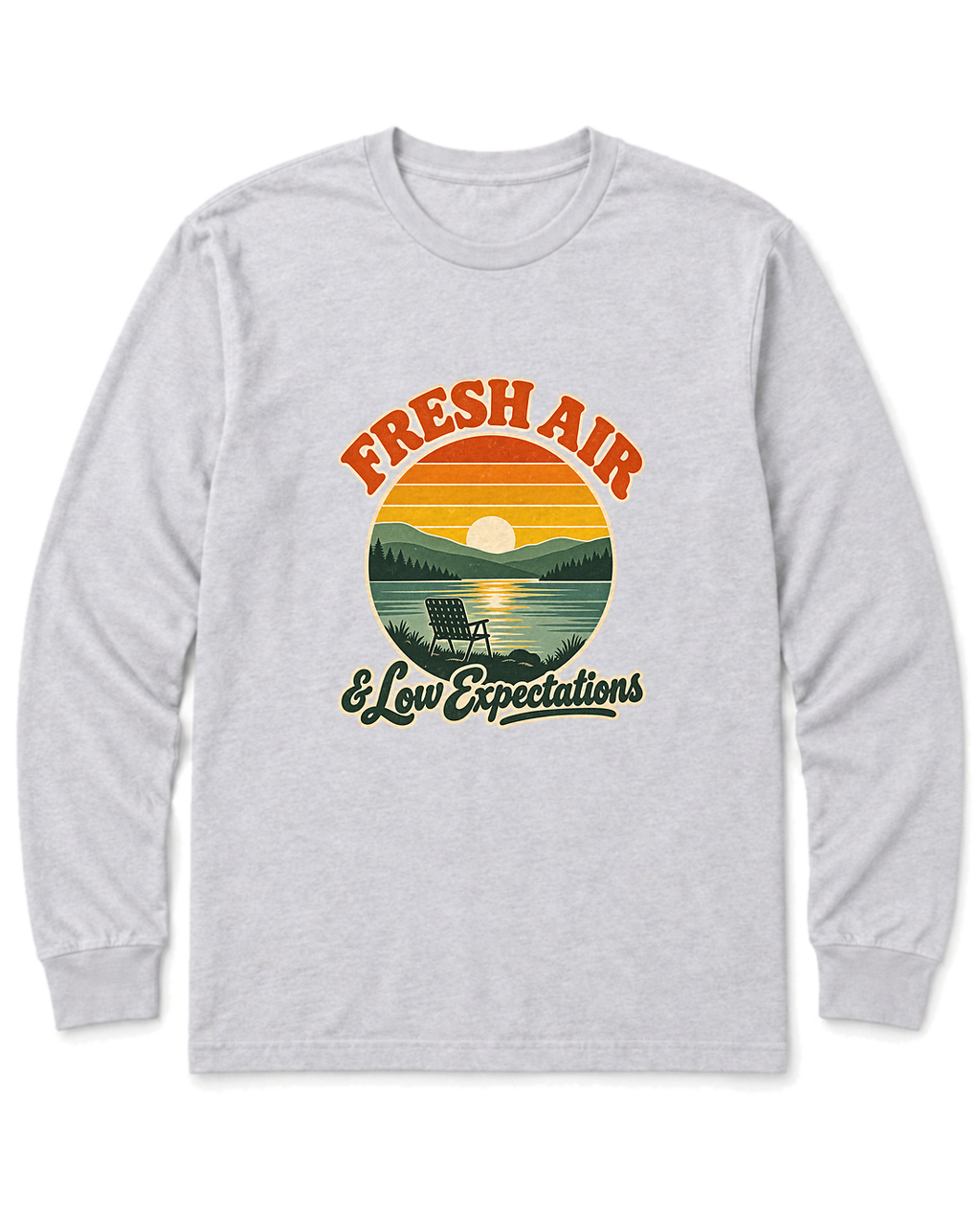 Fresh Air & Low Expectations Long Sleeve Shirt - Ash