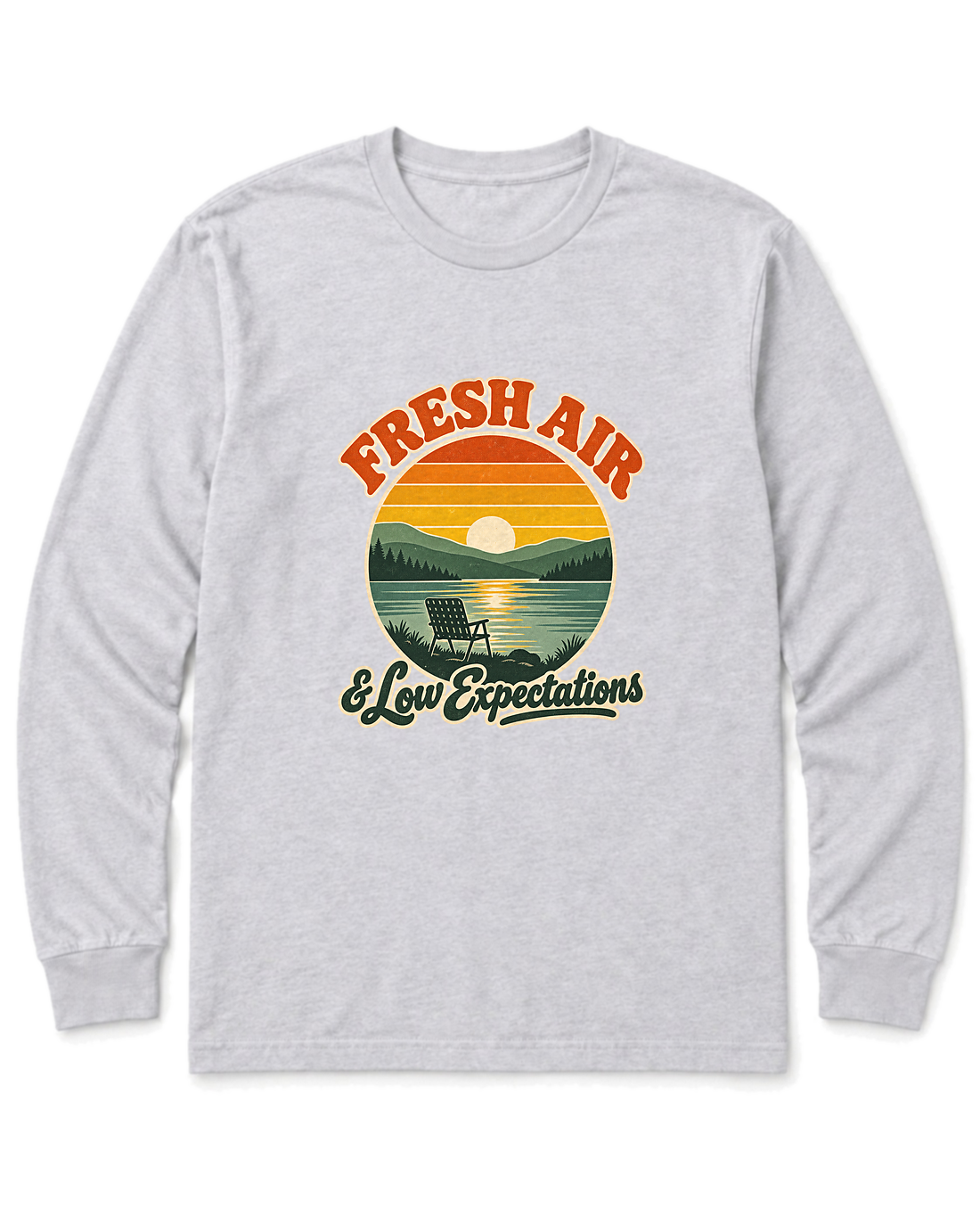 Fresh Air & Low Expectations Long Sleeve Shirt - Ash