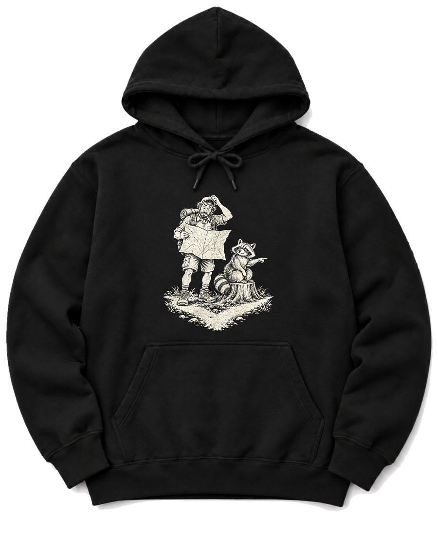 Upside-Down Map Hoodie - Black
