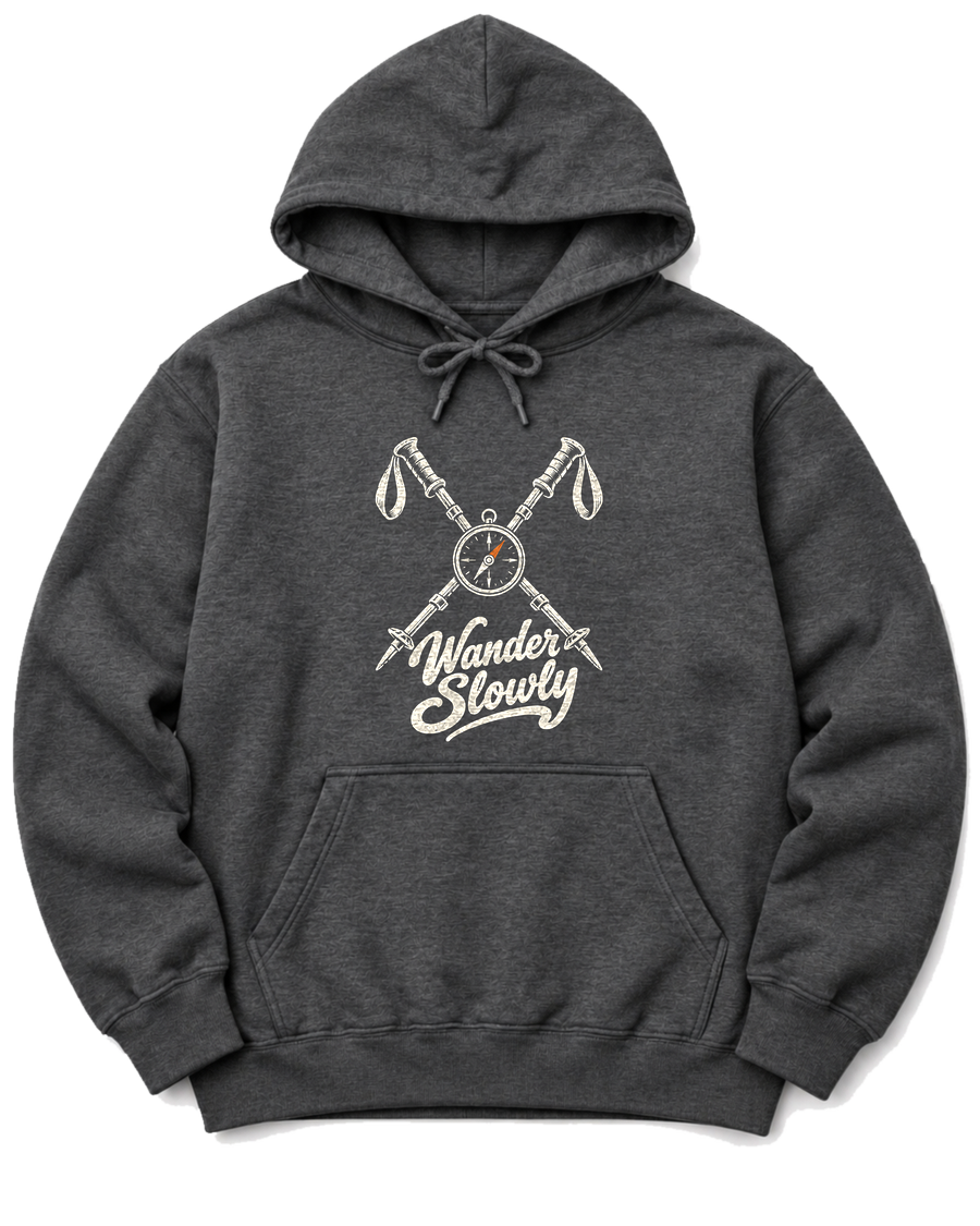 Wander Slowly Hoodie - Dark Heather