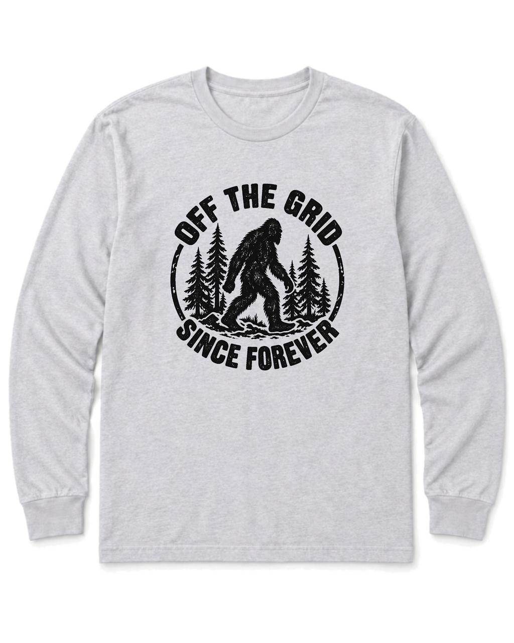 Off the Grid Since Forever Long Sleeve Shirt - Ash