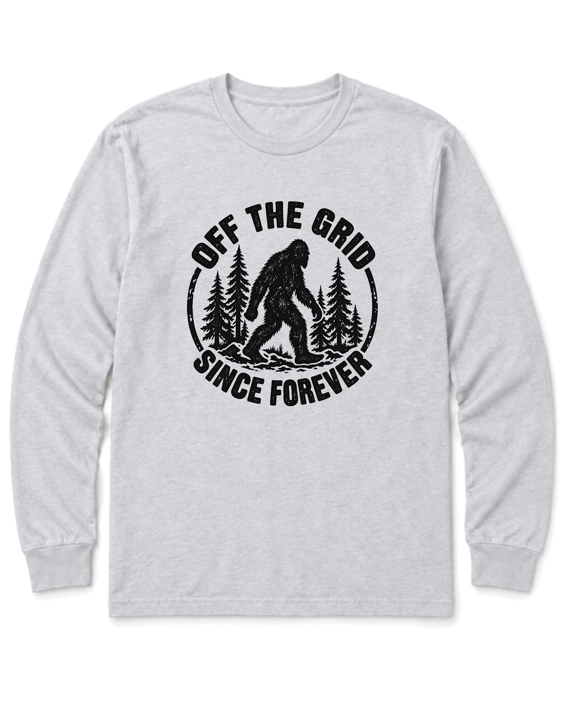 Off the Grid Since Forever Long Sleeve Shirt - Ash