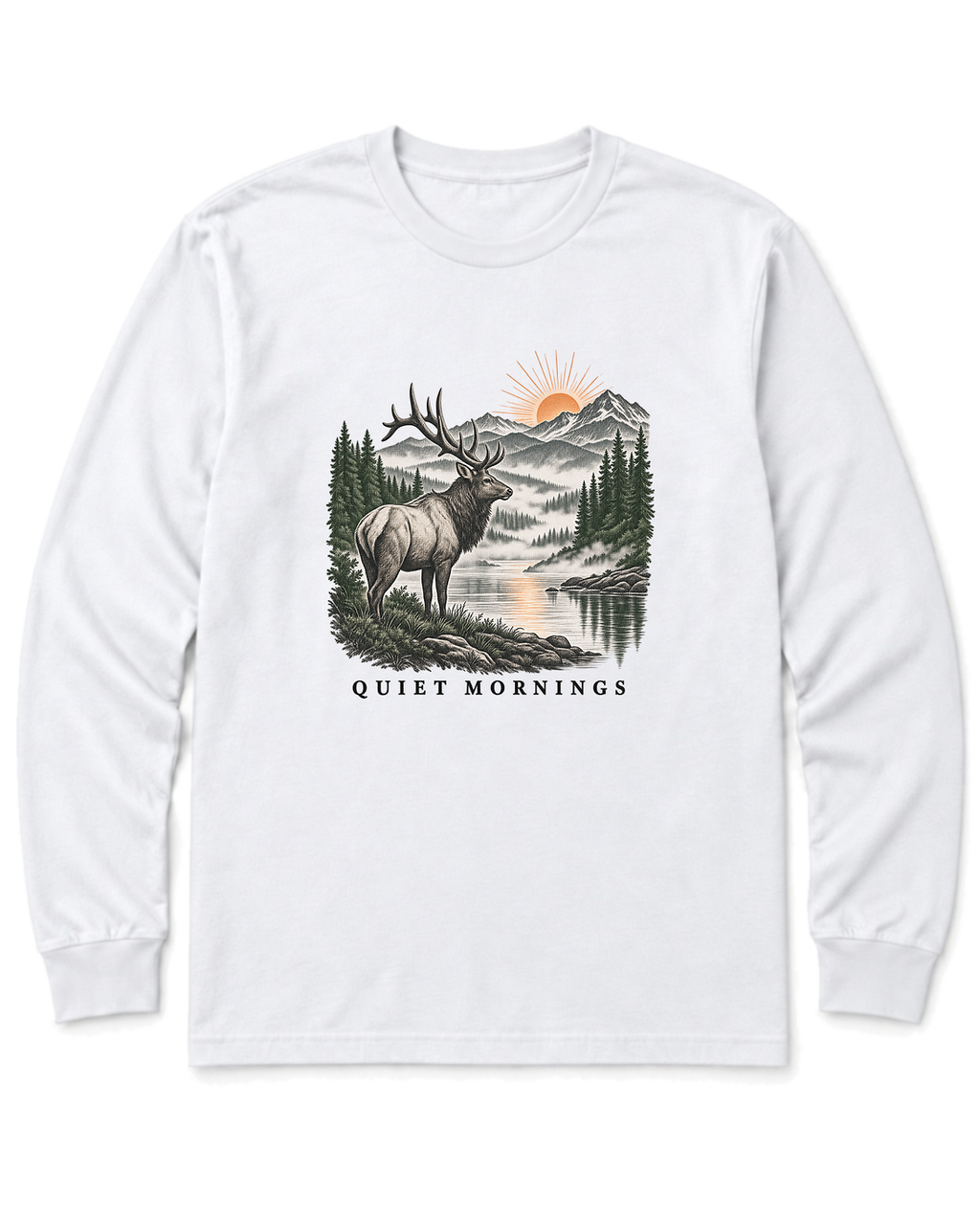 Quiet Mornings Long Sleeve Shirt - White