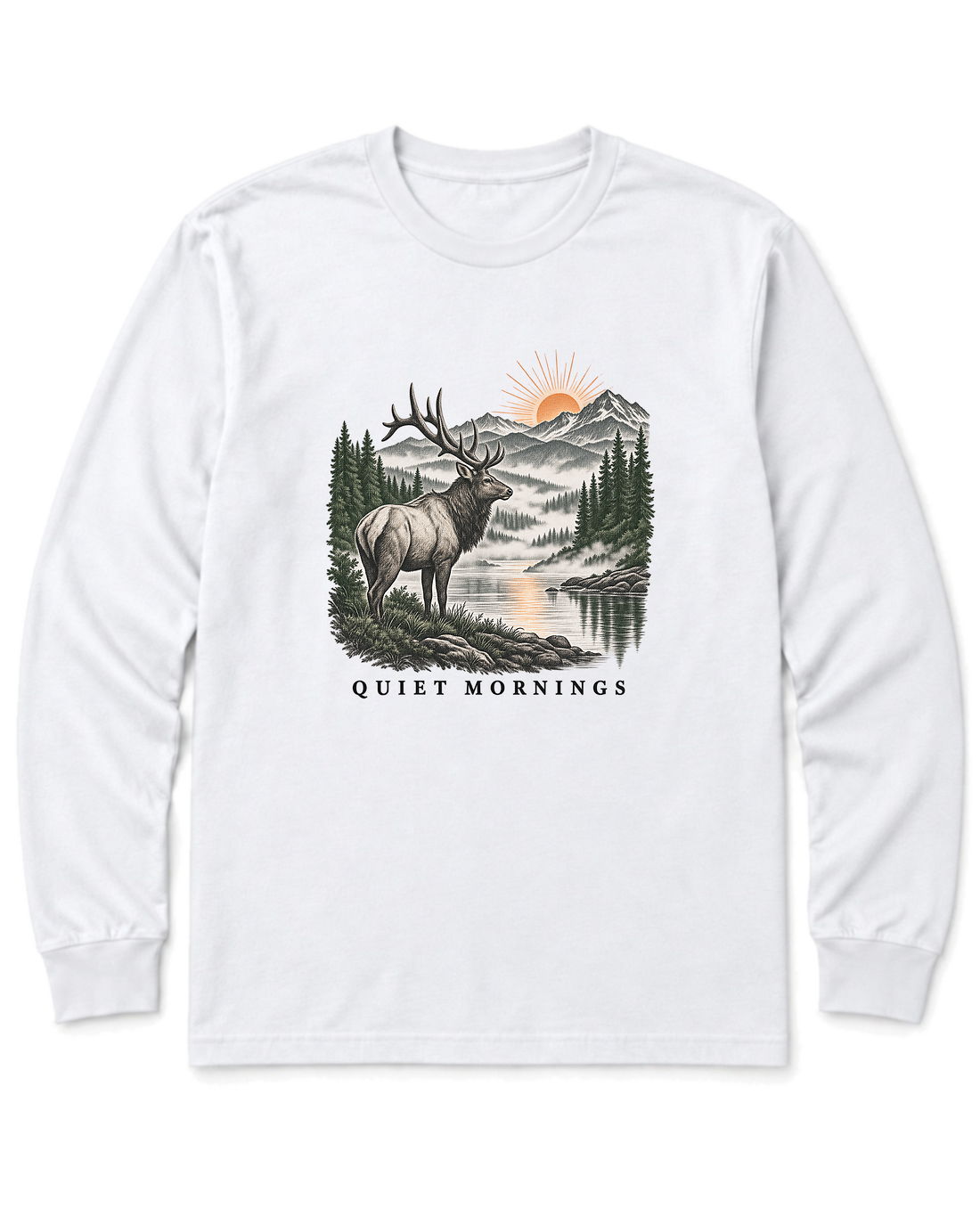Quiet Mornings Long Sleeve Shirt - White