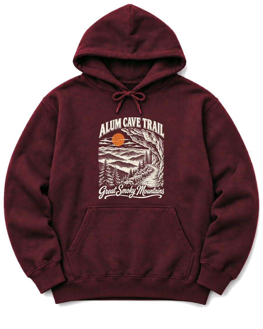 Alum Cave Trail Hoodie - Maroon