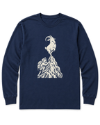 Show-Off Mountain Goat Long Sleeve Shirt - Navy