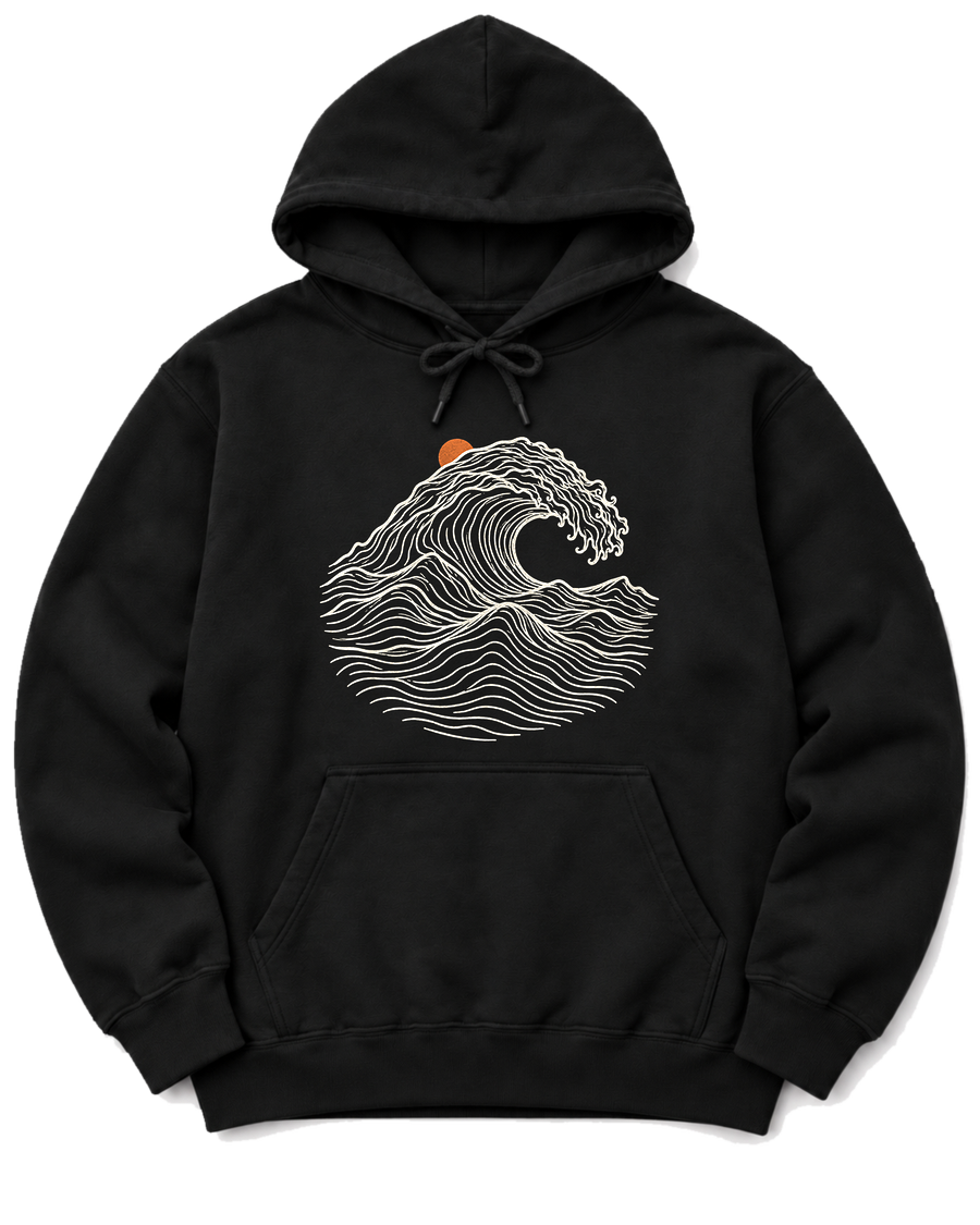 Ocean Wave Hoodie - Black