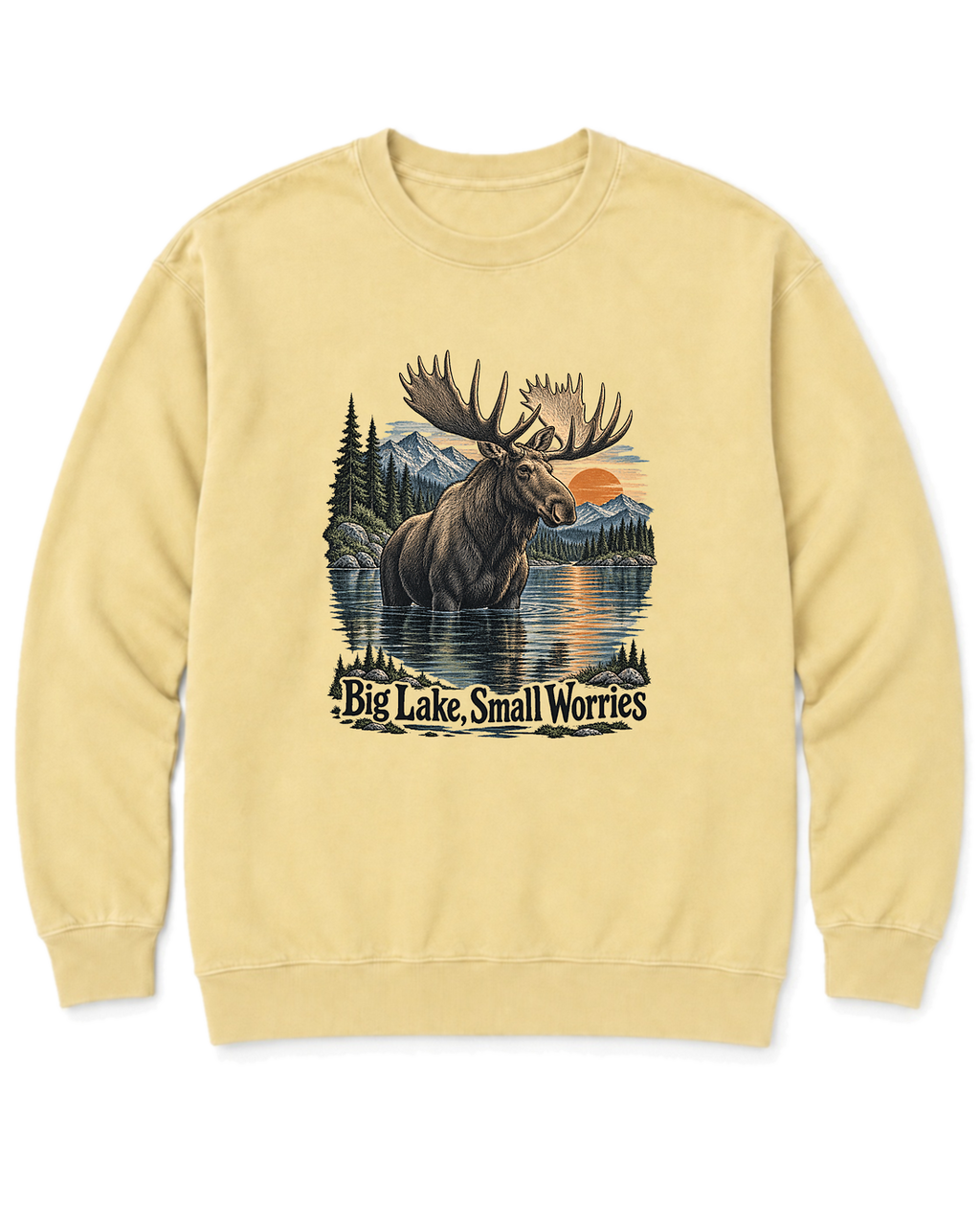 Big Lake, Small Worries Sweatshirt - Butter