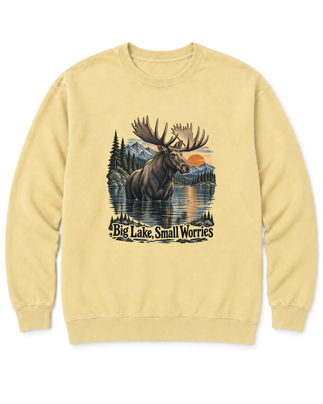 Big Lake, Small Worries Sweatshirt - Butter