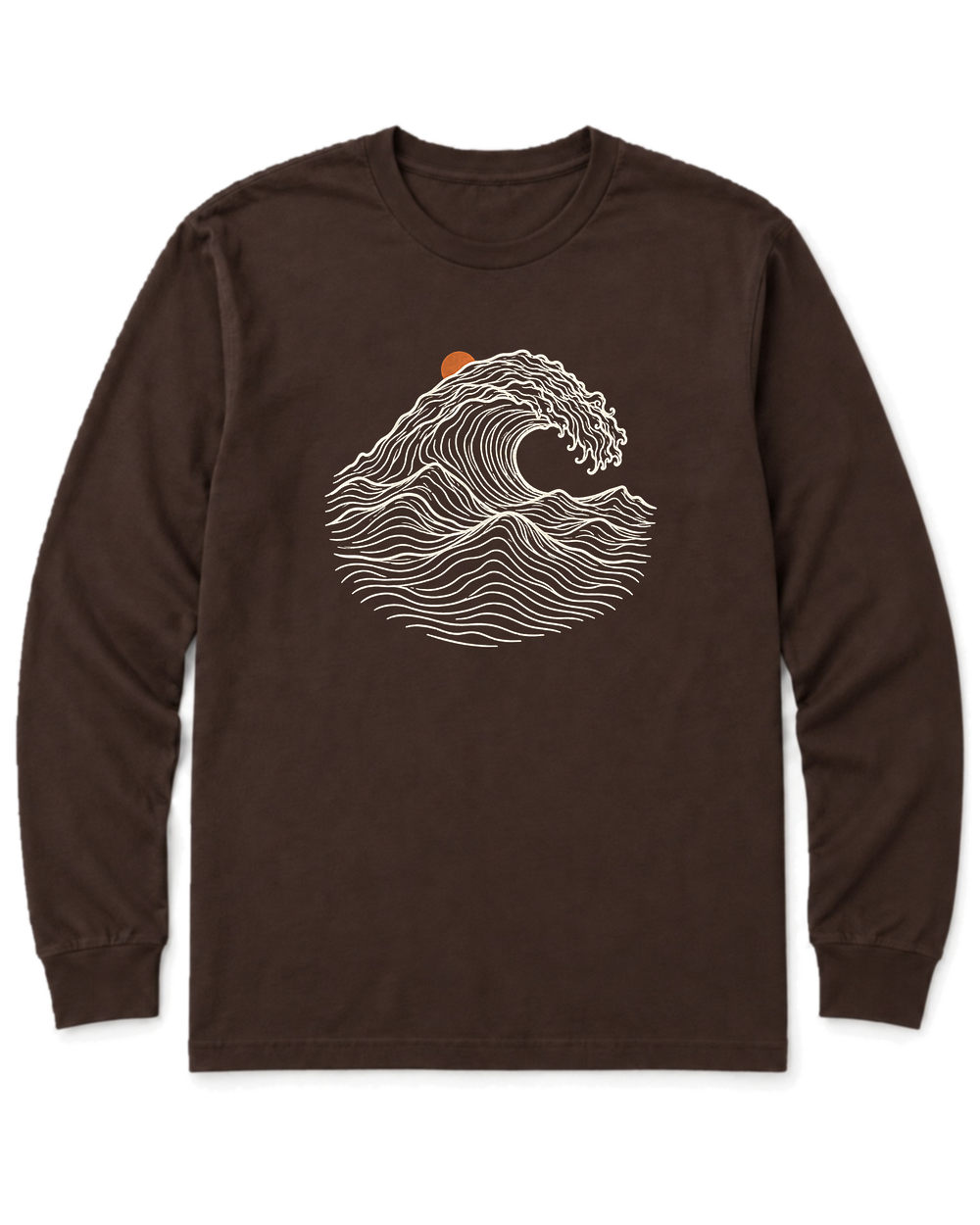 Ocean Wave Long Sleeve Shirt - Dark Chocolate