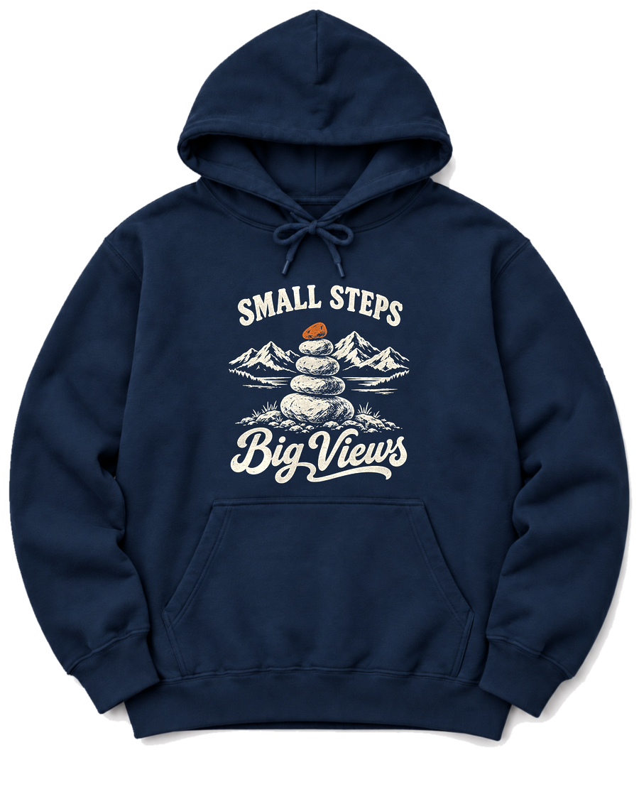 Small Steps, Big Views Hoodie - Navy
