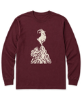 Show-Off Mountain Goat Long Sleeve Shirt - Maroon